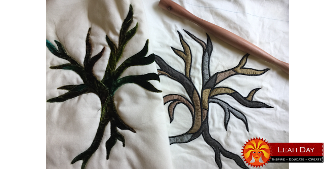 art quilting trees with Leah Day
